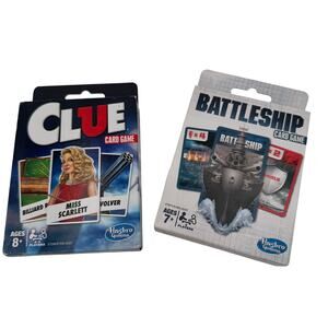 Set of 2 Clue Card Game and Battleship Card Game Brand New